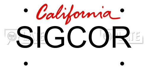 SIGCOR California License Plate