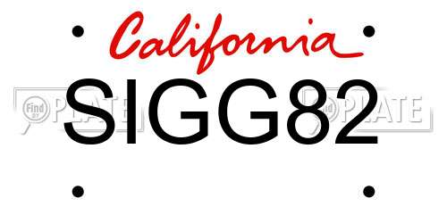 SIGG82 California License Plate