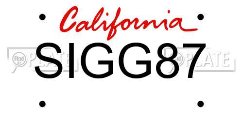 SIGG87 California License Plate