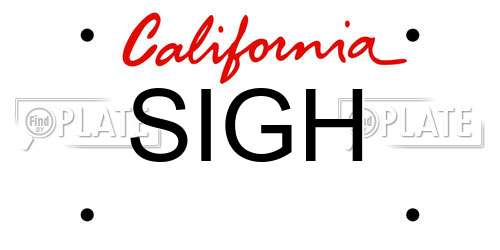 SIGH California License Plate