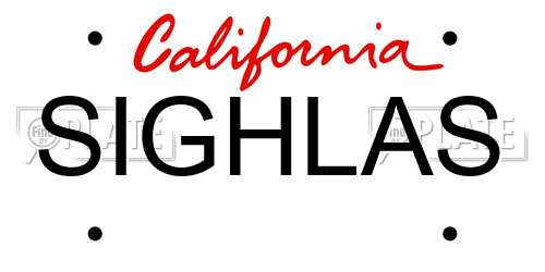 SIGHLAS California License Plate
