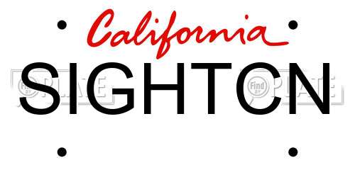SIGHTCN California License Plate
