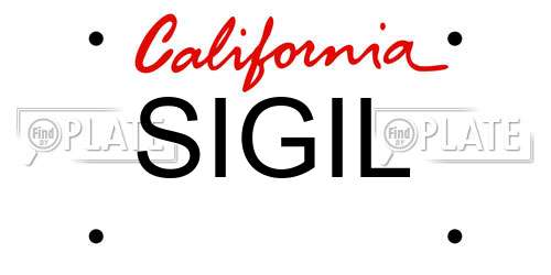 SIGIL California License Plate