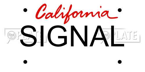 SIGNAL California License Plate