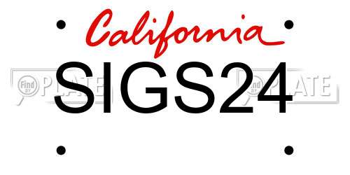 SIGS24 California License Plate