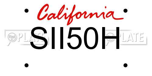 SII50H California License Plate