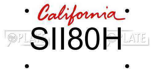 SII80H California License Plate