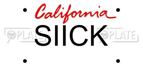 SIICK California License Plate