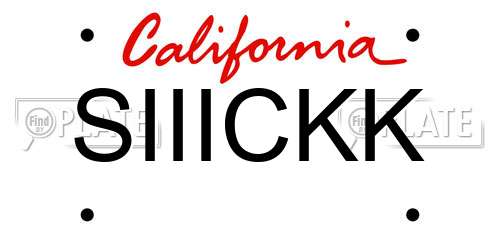 SIIICKK California License Plate