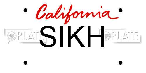SIKH California License Plate