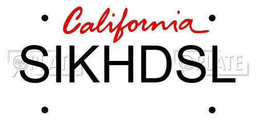 SIKHDSL California License Plate