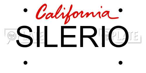 SILERIO California License Plate