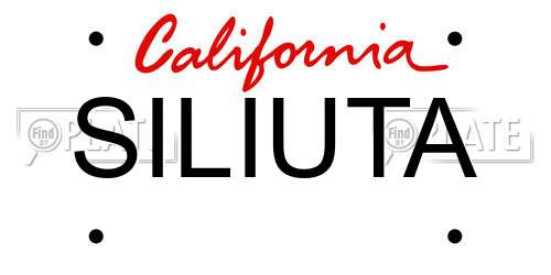 SILIUTA California License Plate