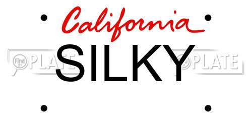 SILKY California License Plate