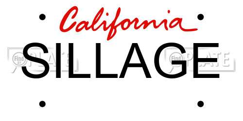 SILLAGE California License Plate
