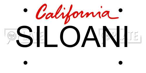 SILOANI California License Plate