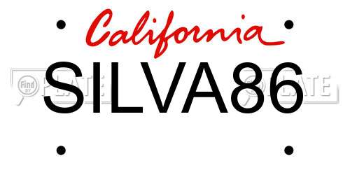 SILVA86 California License Plate