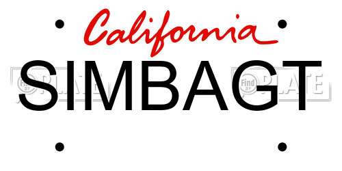 SIMBAGT California License Plate