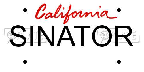 SINATOR California License Plate