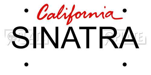 SINATRA California License Plate