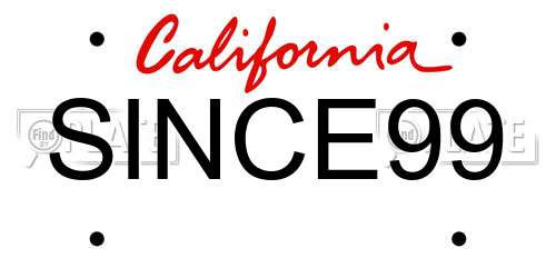 SINCE99 California License Plate