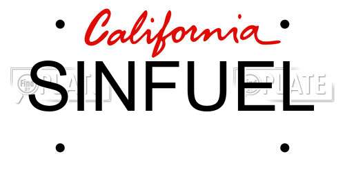 SINFUEL California License Plate