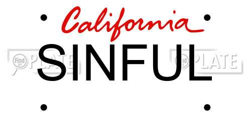 SINFUL California License Plate