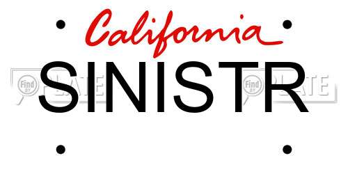 SINISTR California License Plate