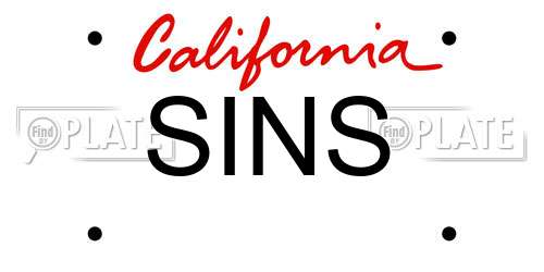 SINS California License Plate