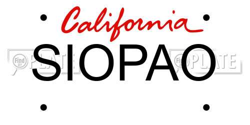 SIOPAO California License Plate
