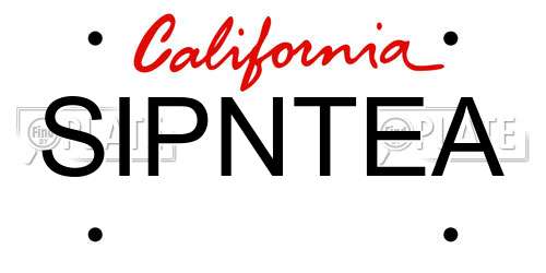 SIPNTEA California License Plate