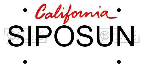 SIPOSUN California License Plate
