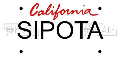 SIPOTA California License Plate