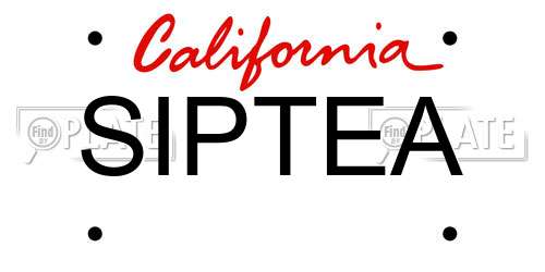SIPTEA California License Plate