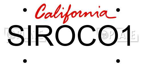 SIROCO1 California License Plate