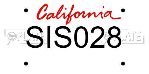 SIS028 California License Plate