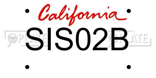 SIS02B California License Plate