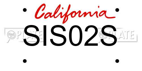 SIS02S California License Plate