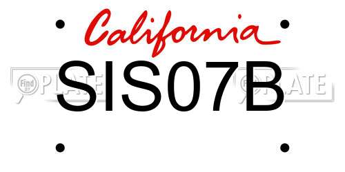 SIS07B California License Plate