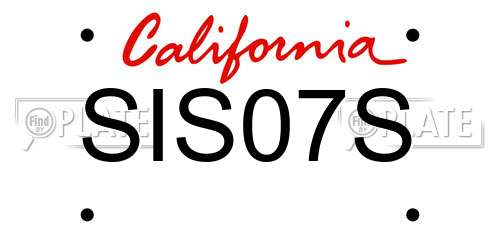 SIS07S California License Plate