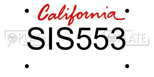 SIS553 California License Plate