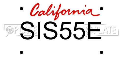 SIS55E California License Plate
