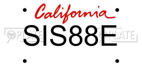 SIS88E California License Plate