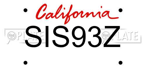 SIS93Z California License Plate