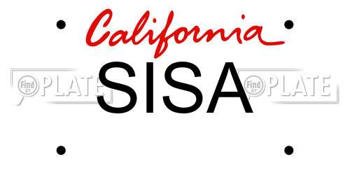 SISA California License Plate