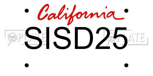 SISD25 California License Plate