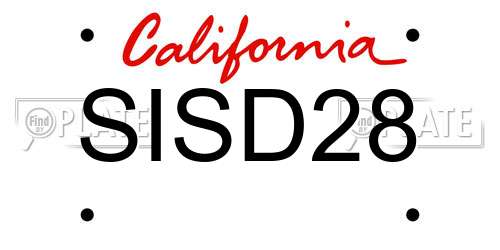 SISD28 California License Plate