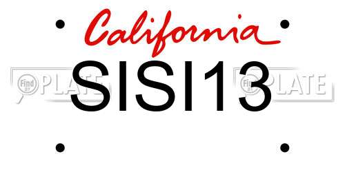 SISI13 California License Plate