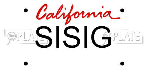 SISIG California License Plate