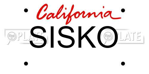 SISKO California License Plate